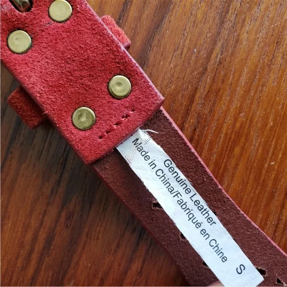 Anthropologie Red Rouge Suede Laser Cut Belt NWT Size Small Discontinued Anthropologie Red Rouge Suede Laser Cut Belt NWT Size Small  main image 4